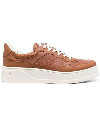 Gucci GG Leather Sneaker - Brown