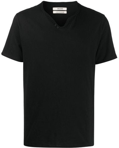Zadig & Voltaire T-shirt Monastir à col tunisien - Noir