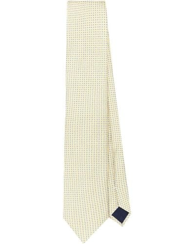 Corneliani Cravate en soie à motif géométrique - Blanc