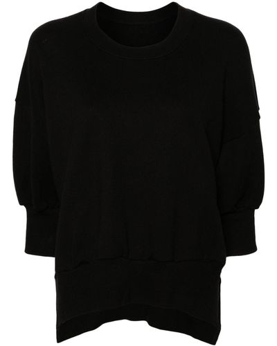 Yohji Yamamoto Drop-shoulder Crew-neck Sweatshirt - Black