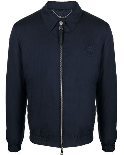 Billionaire Chaqueta bomber con logo bordado - Azul