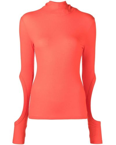 Dion Lee Cut-out Detail Hooded Top - Red
