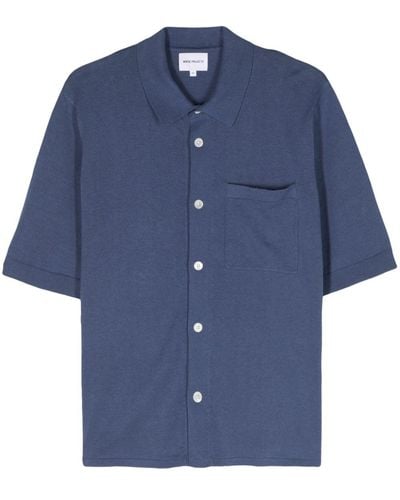 Norse Projects Rollo Short-sleeve Knitted Shirt - Blue