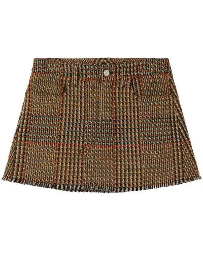 Stella McCartney Wool Tweed Mini Skirt - Brown
