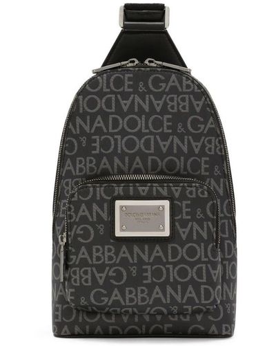 Dolce & Gabbana Sac banane à plaque logo - Noir