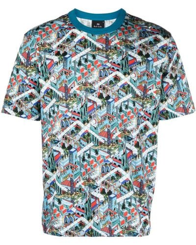 PS by Paul Smith Jack's World Tシャツ - ブルー