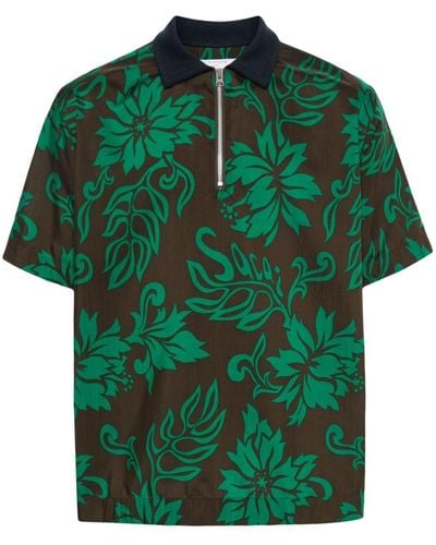 Sacai Floral Polo Shirt - Green