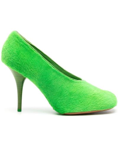 Givenchy 95mm square-toe shearling pumps - Verde