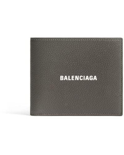 Balenciaga Portefeuille Cash à logo imprimé - Gris