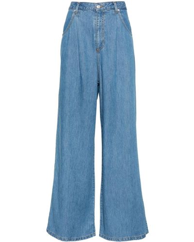 Officine Generale Moana Low-rise Wide-leg Jeans - Blue