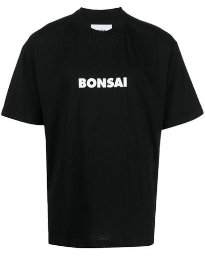Bonsai T-shirt en coton à logo imprimé - Noir