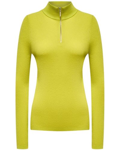 12 STOREEZ Half-zip Merino Sweater - Yellow