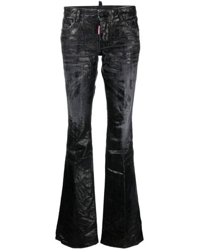 DSquared² Coated Bootcut Jeans - Zwart