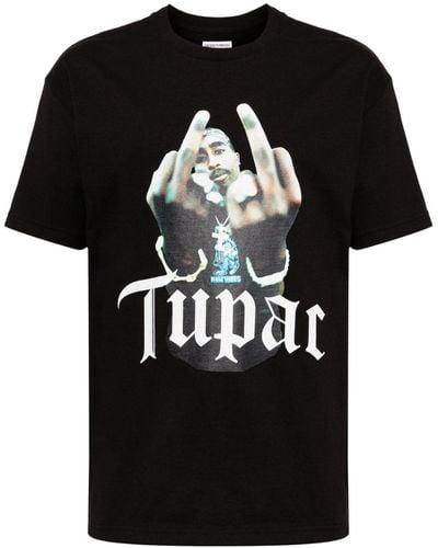 Wacko Maria T-shirt Tupac Hologram en coton - Noir