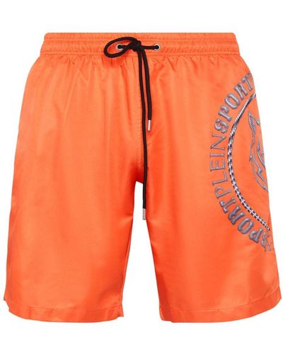 Philipp Plein Logo-print Swim Shorts - Orange