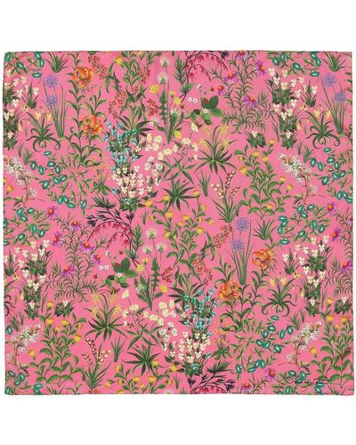 Oscar de la Renta Floral Tapestry-print Silk Scarf - Pink