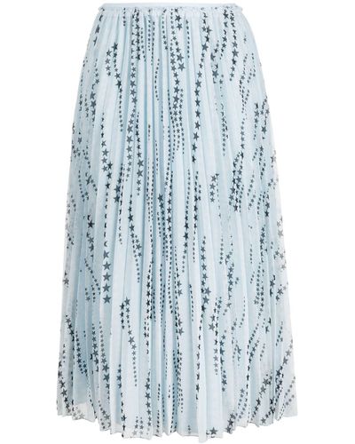 RED Valentino Star-print Pleated Skirt - Blue