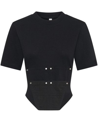 Dion Lee Workwear Organic-cotton Corset T-shirt - Black