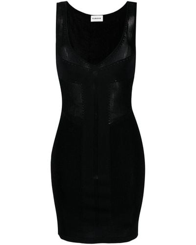 P.A.R.O.S.H. Pointelle-knit Semi-sheer Dress - Black