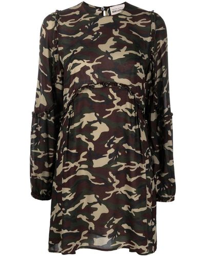 Semicouture Army-print Dress - Black