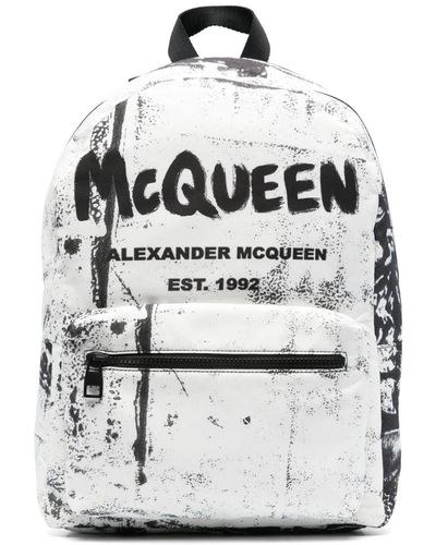 Alexander McQueen Logo-print Backpack - White