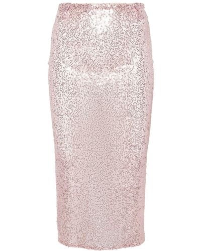 The Mannei Ouru Sequined Midi Skirt - Pink