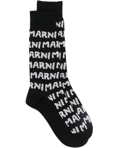 Marni Mega Intarsia-knit Socks - Black