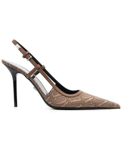 Versace Allover Slingback-Pumps - Weiß