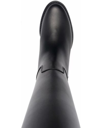 Ferragamo Vara Chain Knee-high Boots - Black