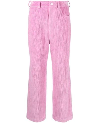 Nanushka Josine Velvet Cotton Trousers - Pink