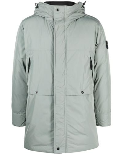 Stone Island Compass-patch Padded Coat - Grey