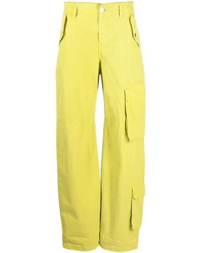 Pinko Wide-leg Cargo Trousers - Yellow