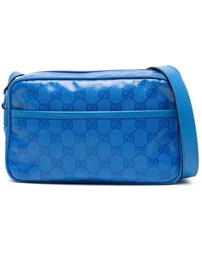 Gucci Schultertasche mit GG - Blau