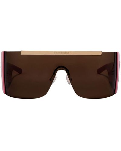 Palm Angels Los Angeles Mask Sunglasses - Brown