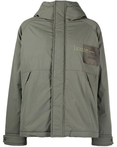Izzue Logo-embroidered Padded Jacket - Green