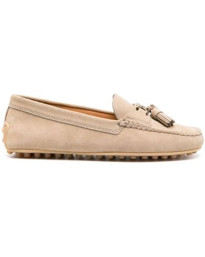 Tod's Gommino Suède Loafers - Naturel