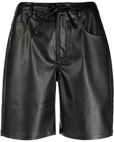 Proenza Schouler Leather-effect Drawstring-waist Shorts - Black