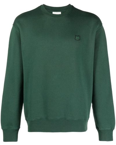 Maison Kitsuné Fox-patch Cotton Sweatshirt - Green