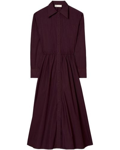 Tory Burch Eleanor Cotton Shirtdress - Purple