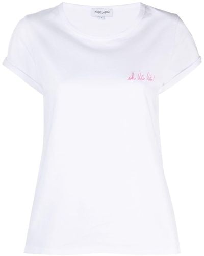 Maison Labiche T-shirt Oh La La con stampa - Bianco
