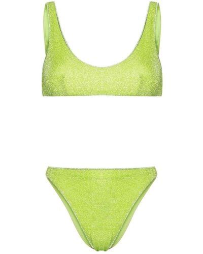 Oséree Lumiere Lurex Bikini Set - Green