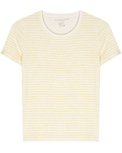 Majestic Filatures Round-neck Striped T-shirt - Natural