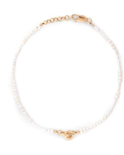 Otiumberg Link Up Fußkette mit Perlen - Weiß