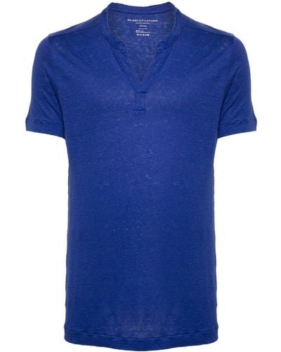 Majestic Filatures Mélange V-neck T-shirt - Blue