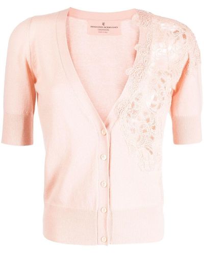 Ermanno Scervino Embroidery-detail Cashmere Cardigan - Pink
