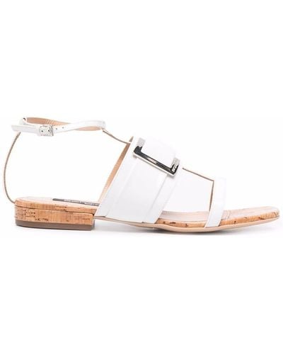 Sergio Rossi Sr Prince Leather Sandals - White