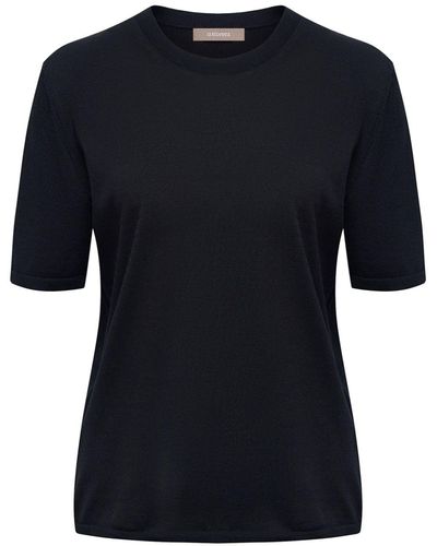 12 STOREEZ T-Shirt mit rundem Ausschnitt - Schwarz
