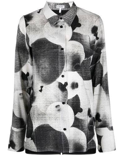 Loewe Abstract-print Shirt - Gray