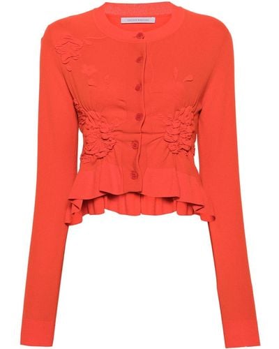 Cecilie Bahnsen Vira Cropped-Cardigan - Rot