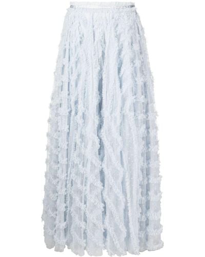Needle & Thread Florence Ruffled Full Skirt - Blue